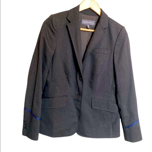 American Airlines Charcoal Blazer Size 2R - Picture 1 of 5